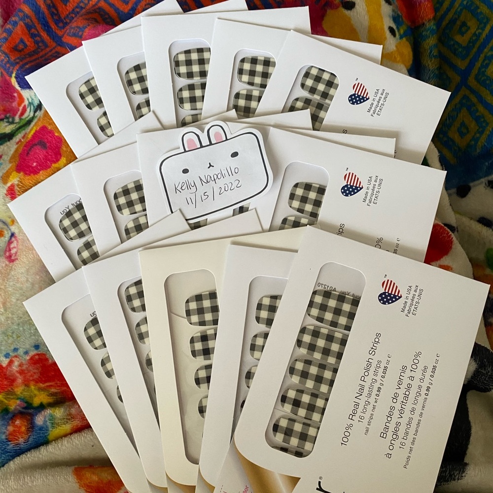 15 sets of Plaid About You nail strips by Color Street for one low price